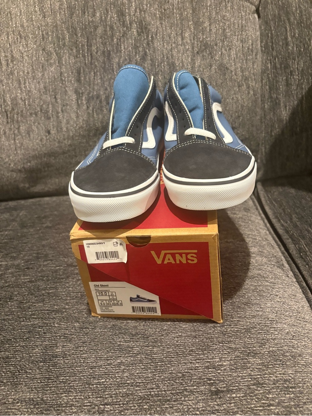Vans Men’s Old Skool Slip-On Sneakers in Blue and Black
